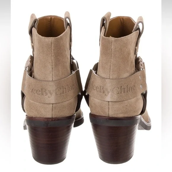 See by Chloe “Eddie” suede moto ankle boot - Picture 3 of 6